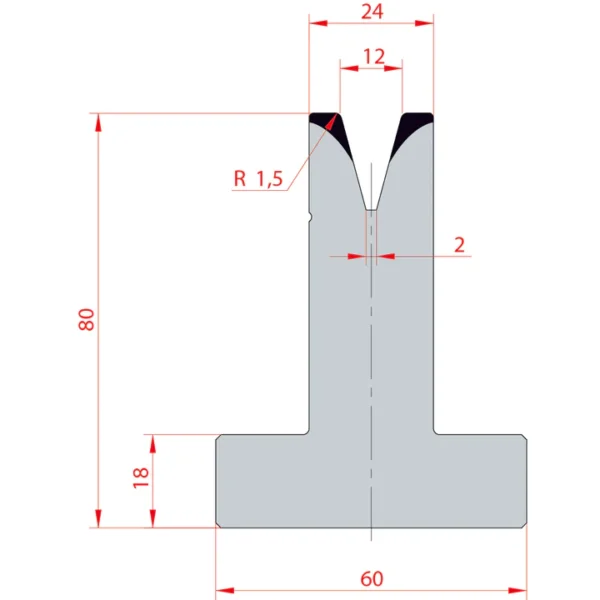 System Amada 30°/V12/H80- 30°1 groove T-Matrix