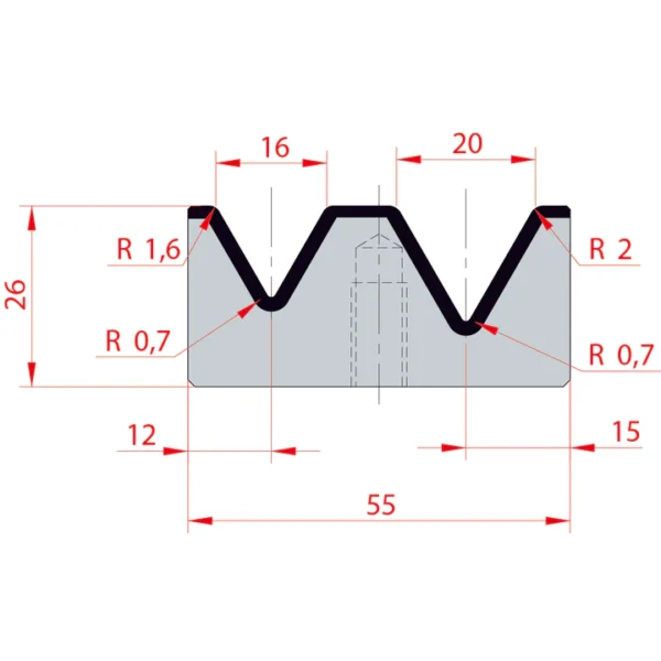 System Amada 60°/V16-V20/H26-60° 2-way rotary Matrix