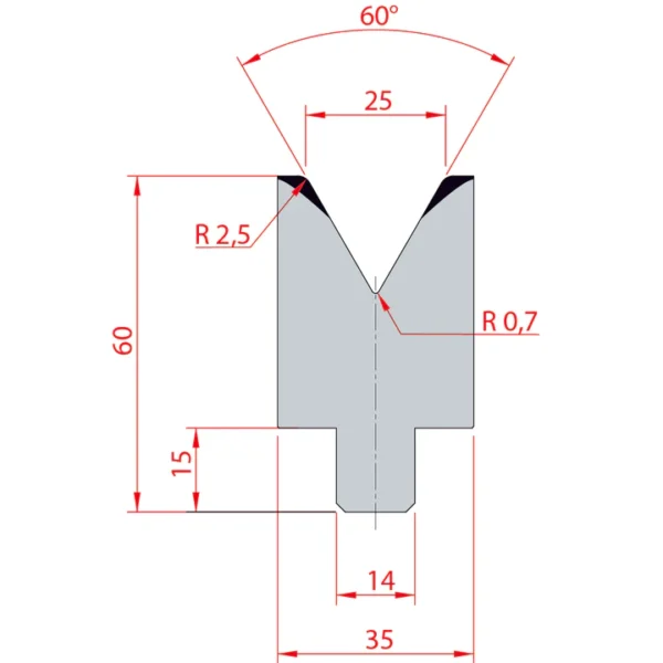 System Amada 60°/V25/H60- 60° 1 strand Matrix